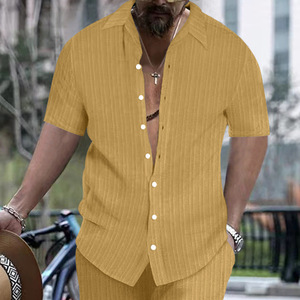 Camicia da uomo in cotone a manica corta estiva con bottone tinta unita nuovi vestiti alla moda per uomo top Casual t-Shirt - Product Image 6