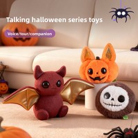 Jouet en peluche interactif éducatif pour chien, résistant aux morsures, en fausse fourrure de lapin, avec fonction sonore, Halloween, chauve-souris/citrouille/squelette
