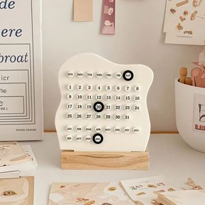 ปฏิทินวงแหวนไม้ DIY สไตล์อาร์ตเดโค รูปทรงเมฆ น่ารัก ปรับได้ แสดงวันที่ เดือน ปี ฐานวงแหวนตกแต่งบ้าน สำนักงาน โต๊ะทำงาน - Product Image 1