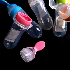 Cuillère à riz et à céréales en silicone pour bébé cuillère à lait <span class=keywords><strong>biberon</strong></span> en silicone pour enfant avec cuillère pour bébé - Product Image 4