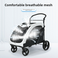 Poussette pliable en plastique et en maille pour chiens de taille moyenne et grande, chats âgés, pour les promenades en plein air et les voyages en camping
