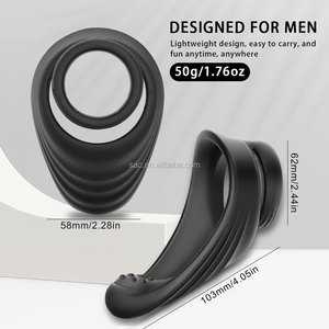 Sacknove Mannelijke Lul <span class=keywords><strong>Penis</strong></span> Seksspeeltjes Siliconen Rubber Herbruikbaar Orgasme G Punt Zwart Dual Cock Ringen Voor Koppels Mannen Homo - Product Image 3