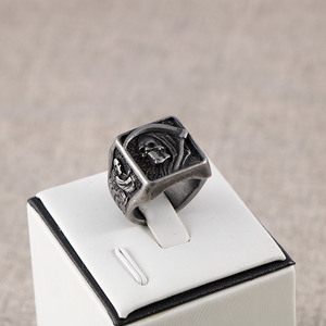 Death <b>Ring</b> Retro Scythe <b>Skull</b> Men's Jewelry SA1172 Fashion <b>Rings</b> Gift - Product Image 1