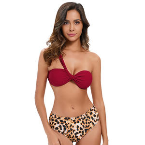 Traje de baño de talla grande ecológico con diseño de espalda recortada con estampado de patrón sólido elegante para mujer europea americana - Product Image 1