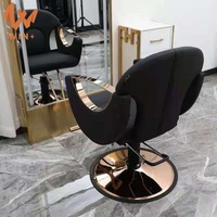 Salon portatif en or inclinable moderne de luxe professionnel chaise de barbier noire dorée classique chaise de coiffure