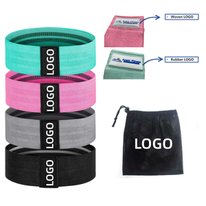 Maßgefertigtes Logo Dehnbares Yoga-Fitness-Studio-Workout Elastisches Stoff-Hüft- und Gesäß-Widerstandsband-Set für Frauen - Product Image 3