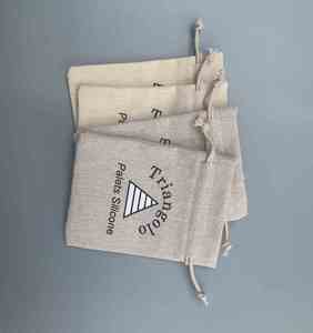 Recyclable Cotton Linen Drawstring Pouch CMYK Color OEM Customizable Wedding Favor <b>Packaging</b> <b>Bag</b> for Candles Silk Screen Printed - Product Image 6