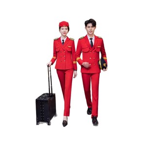 Unisex Flight Attendant Three-Piece Suit Set Long Sleeve Uniform For Work Commuting Autumn Winter Stewardess Uniform - Product Image 5