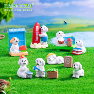Lecture de dessin animé micro-paysage Chenjun, arrosage des fleurs, maison de poupée de chien, accessoires décoratifs de bricolage, mini ornements - Product Image 3