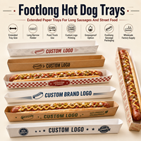Boîte à hot-dogs personnalisée en papier imprimé, emballage pour boutique de hot-dogs, faible MOQ, fournisseur en gros