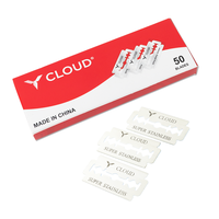Lames de rasoir jetables à lame unique plaquées platine CLOUD, vente chaude, emballage personnalisé OEM, acier inoxydable suédois