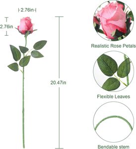Fiori Artificiali Realistici in Seta, <span class=keywords><strong>Rose</strong></span> Finte in PE per Bouquet da Sposa, Decorazione Casa e <span class=keywords><strong>Giardino</strong></span>, Fornitura all'Ingrosso Personalizzata OEM - Product Image 3