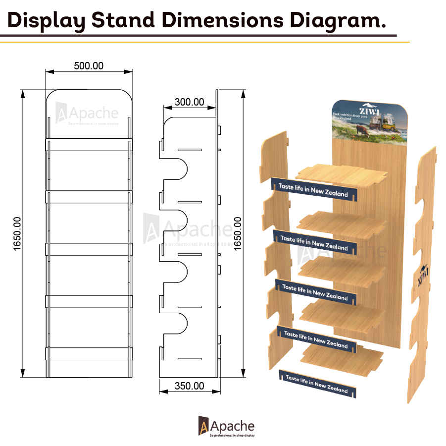 Customized Foldable Modern Plywood Divided Pet Food Display Stand for Supermarkets — view 2