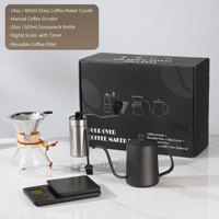 Ensemble de café personnalisé en acier inoxydable avec filtre à café et bouilloire à bec de cygne pour le café filtre
