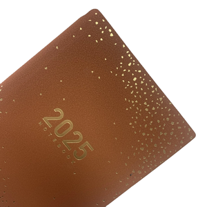 Vente en gros de planificateur d'année anglais espagnol Plan quotidien Calendrier A5 Bureau d'affaires Cahier en cuir marron Agenda corporatif 2025 - Product Image 2