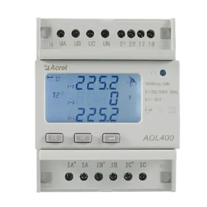 Medidor de montaje en riel Acrel ADL400 con puerto óptico, unidad de medición trifásica del registrador de datos del medidor de energía eléctrica