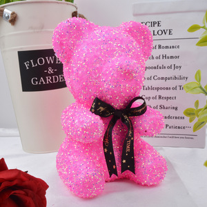 Figura de Oso de Peluche con Cristales Rosados, Regalo de San Valentín, Regalo Sorpresa de <span class=keywords><strong>Aniversario</strong></span> - Product Image 3