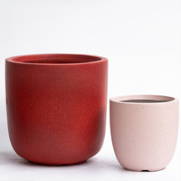 Pots de fleurs cylindriques en ciment modernes D25-D39cm, pots de fleurs colorés pour l'intérieur et l'extérieur, décoration de jardin