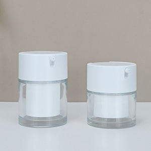 Glass Airless Pump <b>Jar</b> 30ml 50ml <b>Empty</b> Plastic Airless Pump Cream <b>Jar</b> 50g PP Airless Bottle for Cosmetic Skincare Packaging - Product Image 2
