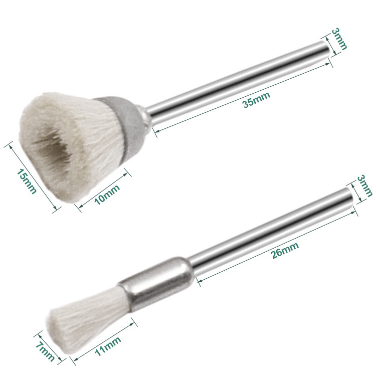 20-teiliges Polierrad-Set 25 Mm – Wolle, Weich, Mit 3 Mm Schaft – Für Dremel & Rotationswerkzeuge – Holz, Jade, Schmuck