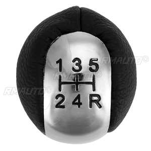 Poignée de levier de vitesses chromée à 5 vitesses en cuir PU pour Toyota AYGO Verso Corolla RAV4 Avensis Yaris - Product Image 4