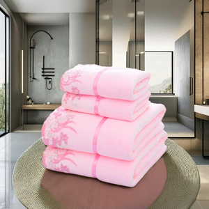 Hot Sale <strong>pink</strong> Bath <strong>Towel</strong> Set 2-Piece High Density Microfiber Bath <strong>Towel</strong> - Product Image 3