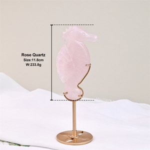 <span class=keywords><strong>Prix</strong></span> de gros sculpté à la main pierre précieuse naturelle de guérison Quartz rose <span class=keywords><strong>hippocampe</strong></span> sculpture pour la décoration - Product Image 4