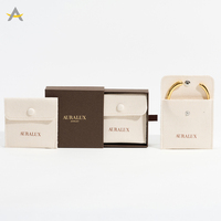 Auralux Logo personnalisé écologique petit collier boucle d'oreille cadeau bijoux coton pochette sac emballage