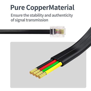 Fabrication de télécommunications OEM/ODM : câbles téléphoniques ronds noirs 6P2C 6P4C <span class=keywords><strong>RJ11</strong></span>, 6P6C RJ12, 8P8C RJ45 de 2 m, 3 m, 5 m, 10 m FX-LPP-6P6C-3M - Product Image 5