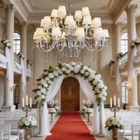 Lustre en cristal européen, style français moderne crème, luminaire principal pour salon, idéal pour mariage
