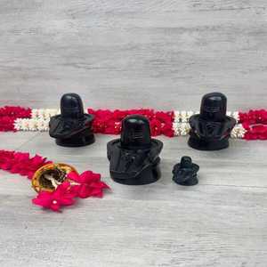 Idole de Shiva Lingam en marbre noir naturel pour la décoration de temple et de maison, sculpture spirituelle hindoue, article cadeau, fabricant en gros - Product Image 3