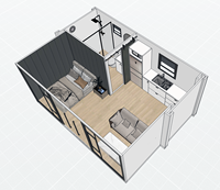 Maison conteneur extensible de 20 pieds de Nouvelle-Zélande, 1 chambre, 1 salle de bain, 1 cuisine, appartement individuel, maison conteneur préfabriquée