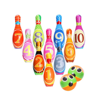 Kinder Indoor EVA-Schaum Bowling-Set 10 Kugeln 2 Bälle Geschenkverpackung Langlebig Leichtgewichtig Ungiftig Roboter-Spielzeug für Vorschulkinder