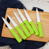 Emballage en boîte de couleur élégante, ensemble de 6 couteaux à éplucher, lame en acier inoxydable, manche en plastique, ustensiles de cuisine, ensembles cadeaux