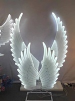 Offre Spéciale grande taille décor de fête de mariage ailes d'ange lumière LED toile de fond décoration de scène ailes lumières