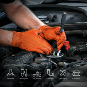 10mil jetable <span class=keywords><strong>Orange</strong></span> noir diamant Nitrile gants anti-dérapant étanche et résistant à l'huile poudre sans <span class=keywords><strong>latex</strong></span> - Product Image 4