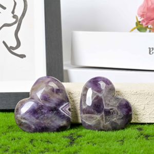 Vente flash : Cristal de quartz améthyste naturel sculpté en forme de cœur, pierre précieuse, autres objets artisanaux en cristal, améthyste de guérison en forme de cœur - Product Image 4