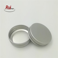 Boîte en métal mini noire ronde de 2 oz pour crème cosmétique, bonbons, épices, pilules, menthe, avec couvercle à vis, pot en aluminium, vente en gros