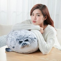 Bantal Boneka Anjing Laut Gemuk 3D Lucu, Boneka Singa Laut, Mainan Boneka Isi Dakron, Bantal Tidur Bayi, Hadiah untuk Anak Perempuan