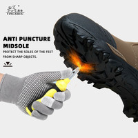Bottes de sécurité Chelsea en cuir véritable imperméable avec embout en acier, antidérapantes et anti-perforation