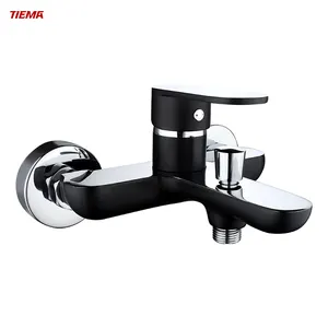 TIEMA, бренд, Лидер продаж, современные качественные черные Смесители для ванной, настенный смеситель для ванны