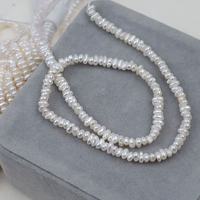 Vente en gros de perles d'eau douce naturelles de 3-4 mm, perles bouton blanches à haute brillance, perles baroques plates irrégulières pour la fabrication de bijoux DIY