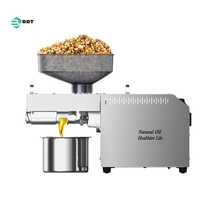 Thuisgebruik 6 Kg/u Automatische Roestvrijstalen Oliepersmachine Voor Zonnebloem Mosterd Olijf Pinda & Sesamolie Productie