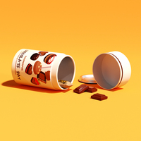 Tube en papier pour chocolat, emballage écologique en métal avec couvercle, tube en papier enduit pour en-cas, bonbons, chocolat