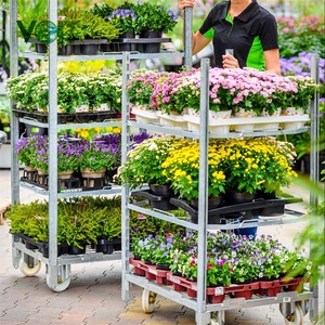 Voit-invernadero hortícola portátil, estante de almacenamiento de plantas de malla de alambre