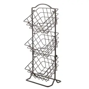 Scaffali per frutta supporti per verdure cestello per griglia metallica uso ripiano per cucina negozio al dettaglio personalizzato facile da montare Tier Home Steel