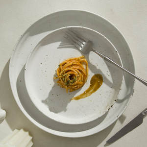 Plato de cena de bistec de postre de porcelana duradera azul y blanca reactiva de forma Irregular de alta calidad para restaurante Hotel - Product Image 2