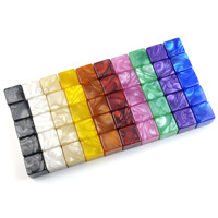 Dés à jouer carrés vierges en acrylique de haute qualité, personnalisables, à angle droit, D6, nacrés, 16 mm