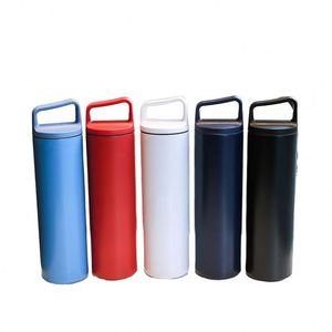 Business Gifts Stainless Steel Double Wall Straight Vacuum Tumbler Water Flask <b>Bottle</b> Cup With Handle - Product Image 6