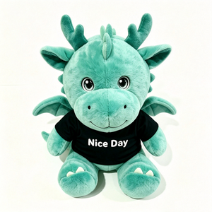 ปรับแต่งมังกรน่ารัก plushie, นั่งมังกรยัดไส้ของเล่น, มังกรผ้ากำมะหยี่กับเสื้อ, ของเล่นตุ๊กตามังกรยัดไส้สัตว์, - Product Image 4